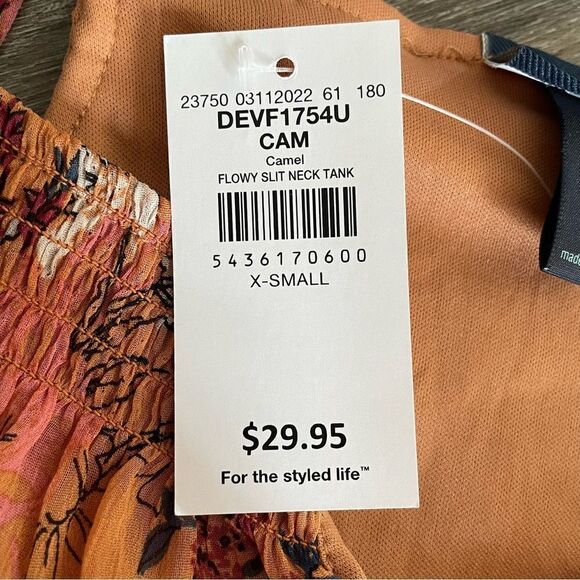 NWT Daytrip Floral Print Chiffon Tank Top - Size: XS - Picture 9 of 11